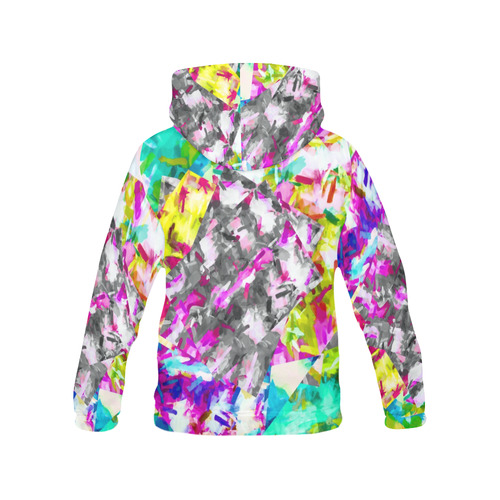 camouflage psychedelic splash painting abstract in pink blue yellow green purple All Over Print Hoodie for Men (USA Size) (Model H13)