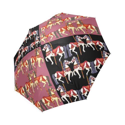 patchwork carousel ponies Foldable Umbrella (Model U01)