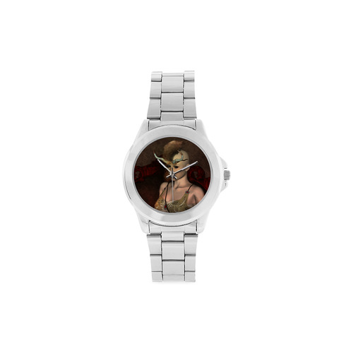 Dark fairy with horn Unisex Stainless Steel Watch(Model 103)