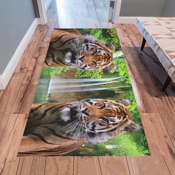 Tiger and Waterfall Area Rug 7'x3'3''