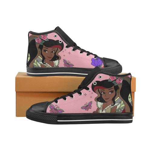 Princess High Top Canvas Shoes for Kid (Model 017)