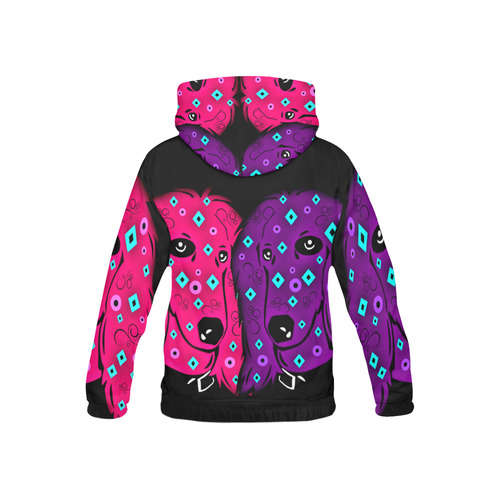 jack and joan doodled dogs - kids All Over Print Hoodie for Kid (USA Size) (Model H13)