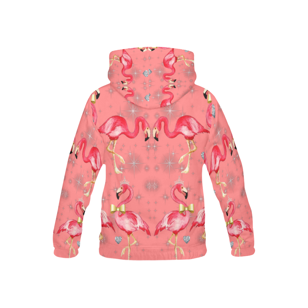 pink flamingo - kids All Over Print Hoodie for Kid (USA Size) (Model H13)