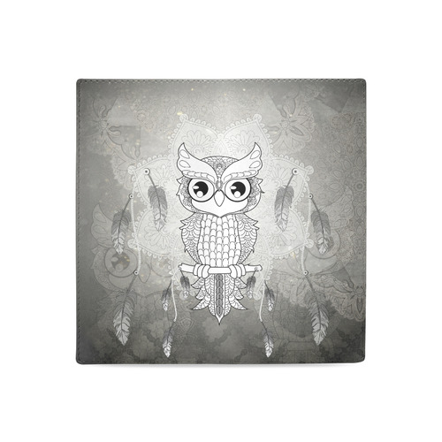 Cute owl, mandala design Women's Leather Wallet (Model 1611)