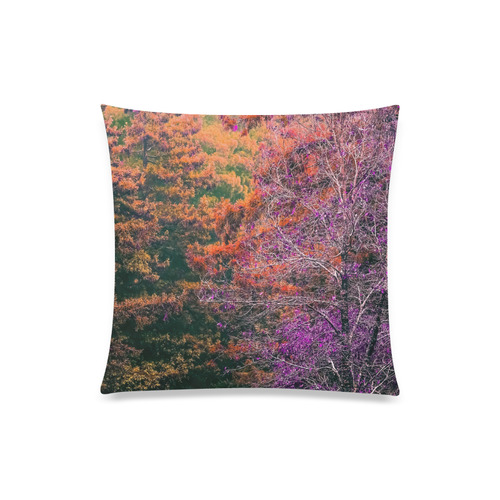 autumn tree in the forest with purple and brown leaf Custom Zippered Pillow Case 20"x20"(One Side)