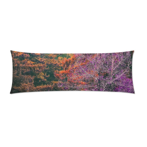 autumn tree in the forest with purple and brown leaf Custom Zippered Pillow Case 21"x60"(Two Sides)