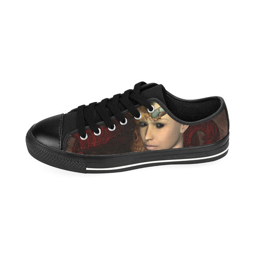 Dark fairy with horn Men's Classic Canvas Shoes/Large Size (Model 018)