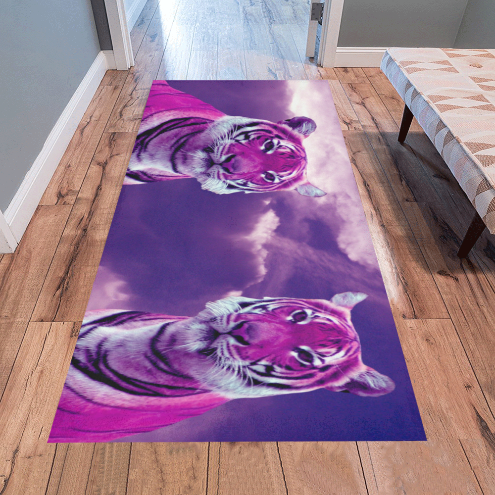 Purple Tiger Area Rug 7'x3'3''