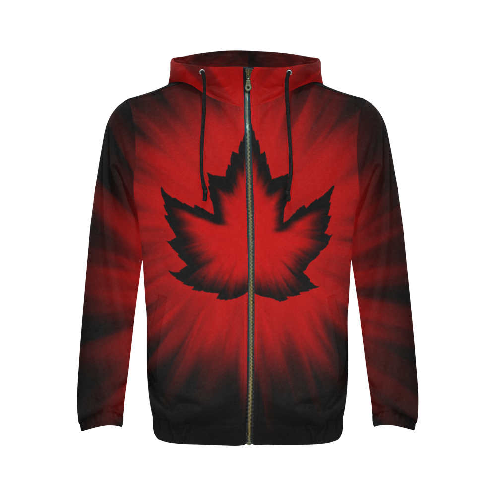 Canada  Hoodie Canada Kangaroo Jacket All Over Print Full Zip Hoodie for Men (Model H14)