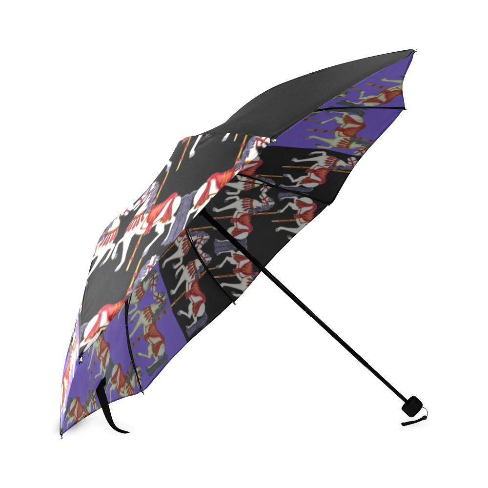 patchwork carousel ponies Foldable Umbrella (Model U01)