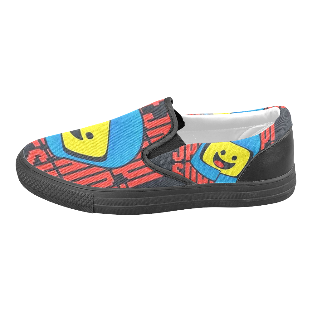 Spaceship Spaceship Slip-on Canvas Shoes for Men/Large Size (Model 019)