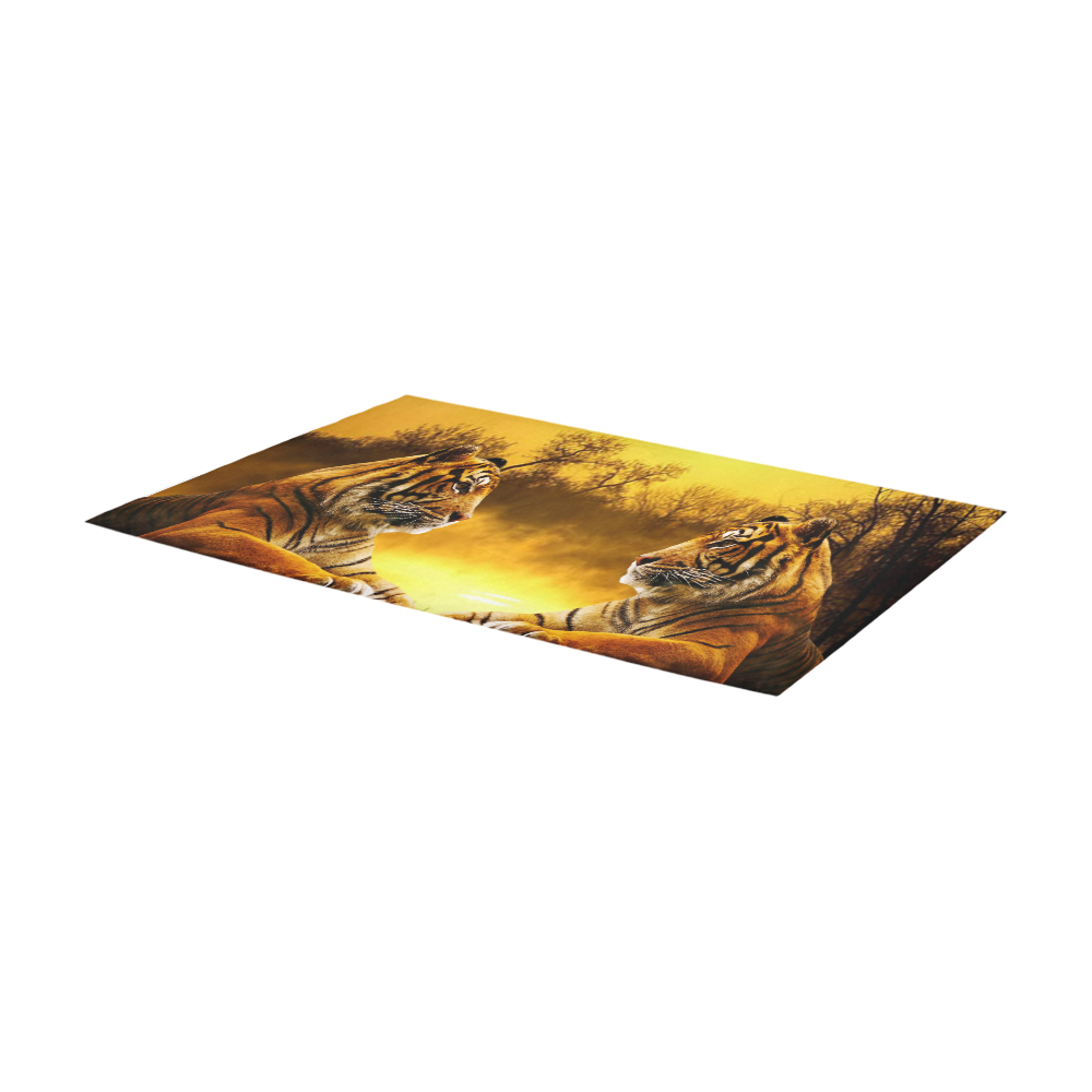 Tiger and Sunset Area Rug 7'x3'3''