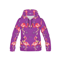 pink flamingo - purple - kids All Over Print Hoodie for Kid (USA Size) (Model H13)