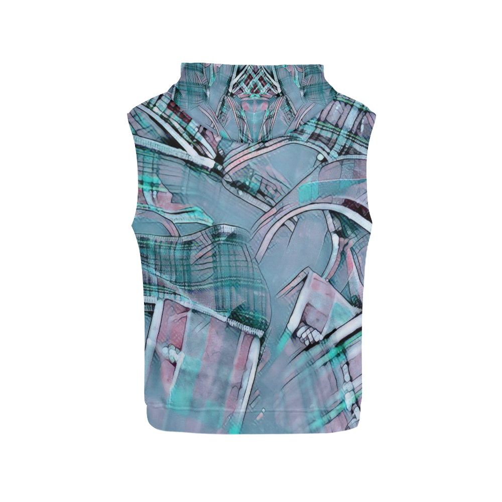 another modern moment, aqua by FeelGood All Over Print Sleeveless Hoodie for Women (Model H15)