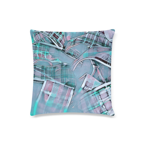 another modern moment, aqua by FeelGood Custom Zippered Pillow Case 16"x16"(Twin Sides)