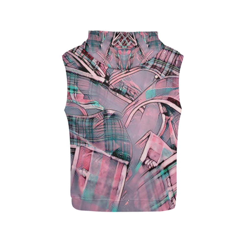 another modern moment, pink by FeelGood All Over Print Sleeveless Hoodie for Women (Model H15)