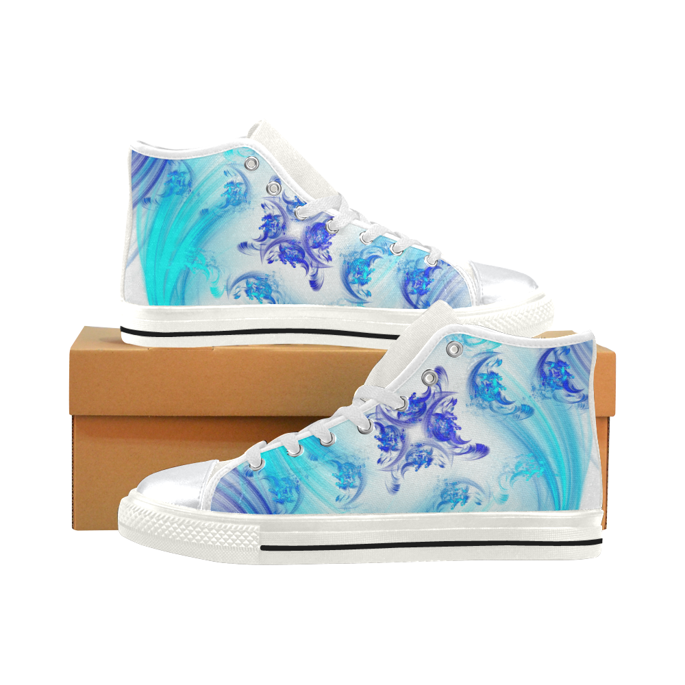 Summer_ice_flower High Top Canvas Shoes for Kid (Model 017)
