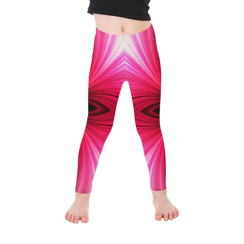 60s Psychedelic colors pink kids leggings Kid's Ankle Length Leggings (Model L06)