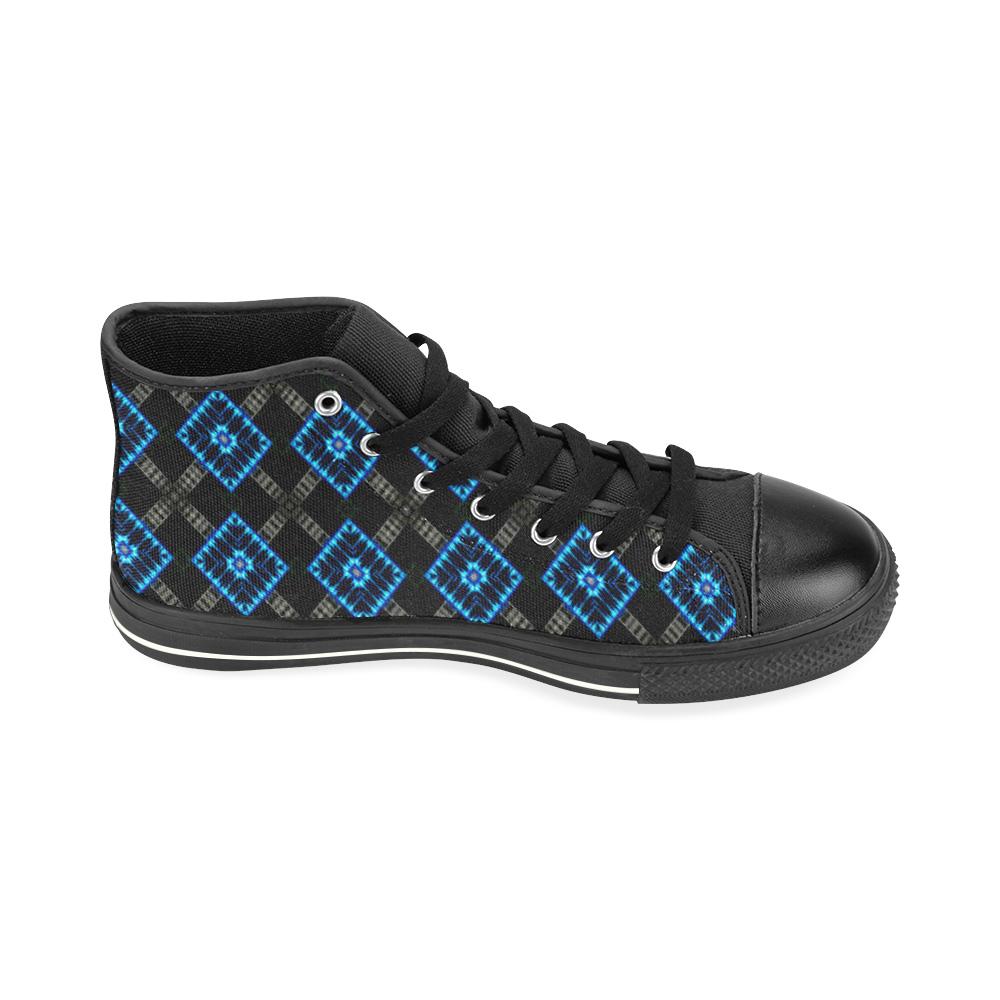 the blue diamond High Top Canvas Shoes for Kid (Model 017)