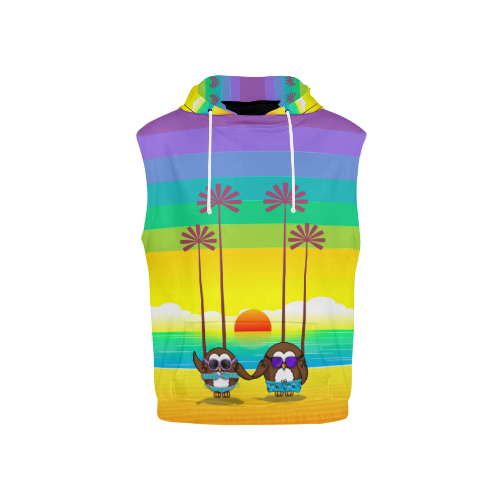 owls are back to vacations! All Over Print Sleeveless Hoodie for Kid (Model H15)