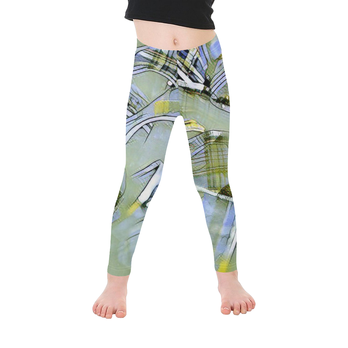 another modern moment, yellow by FeelGood Kid's Ankle Length Leggings (Model L06)