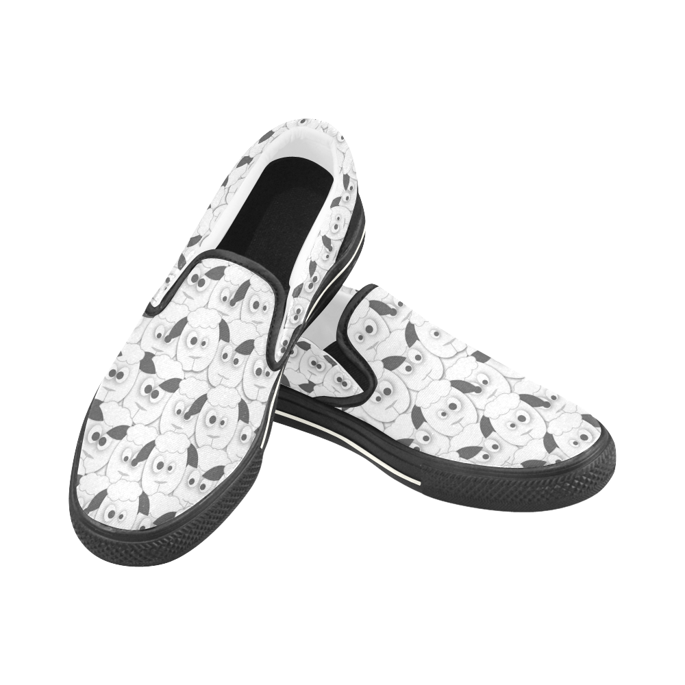 Crazy Herd of Sheep Slip-on Canvas Shoes for Kid (Model 019)