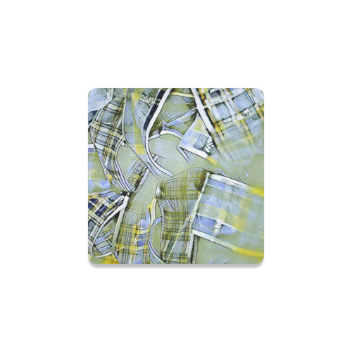 another modern moment, yellow by FeelGood Square Coaster
