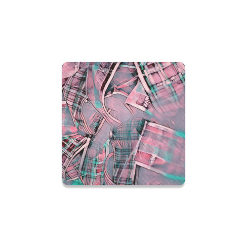 another modern moment, pink by FeelGood Square Coaster