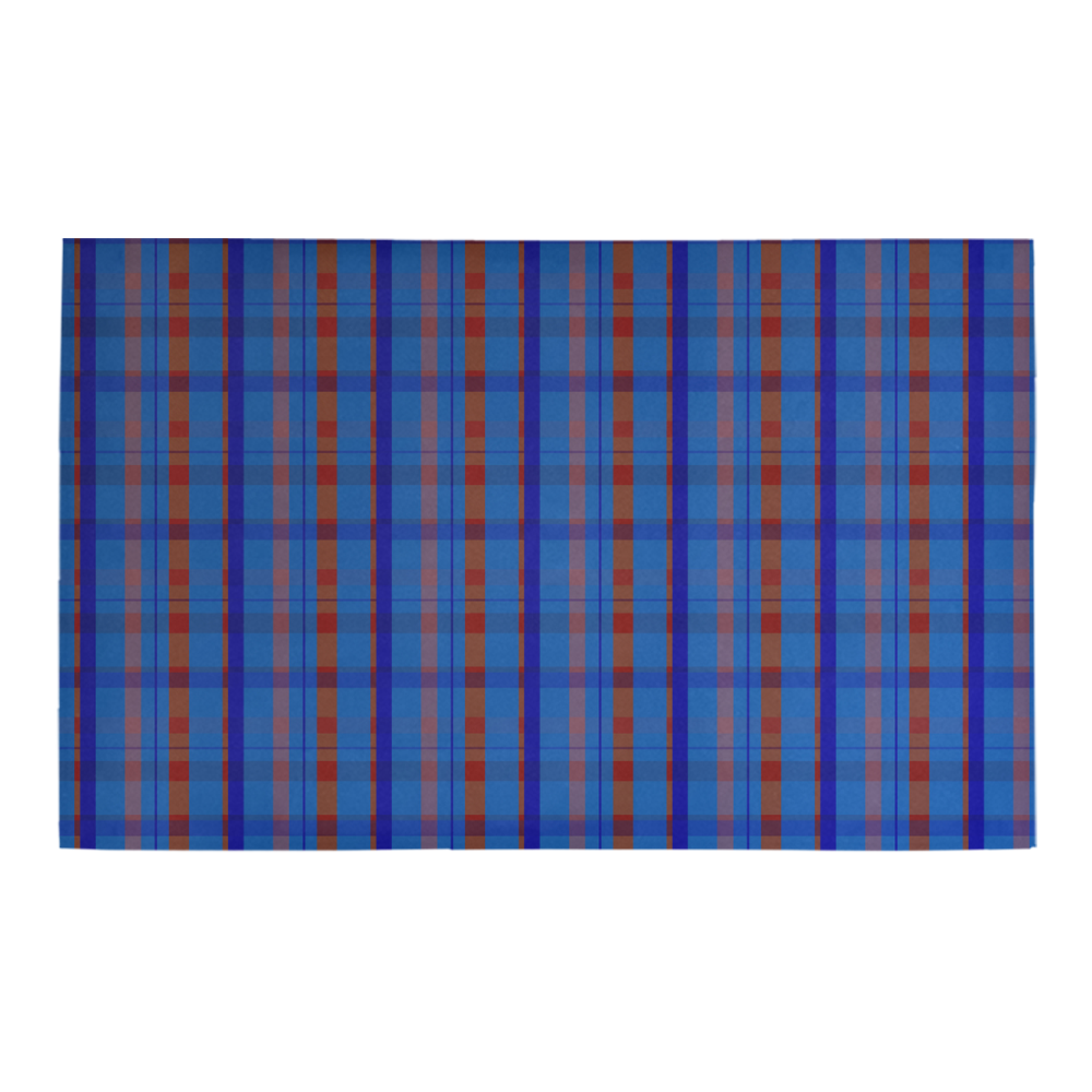 Royal Blue Plaid Hipster Style Bath Rug 20''x 32''