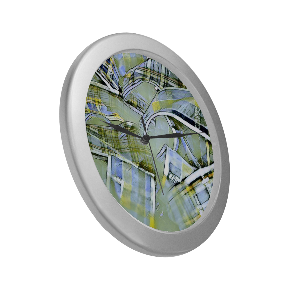 another modern moment, yellow by FeelGood Silver Color Wall Clock