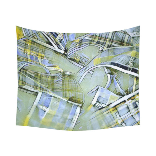 another modern moment, yellow by FeelGood Cotton Linen Wall Tapestry 60"x 51"