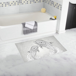 Funny dolphin, mandala design Bath Rug 16''x 28''