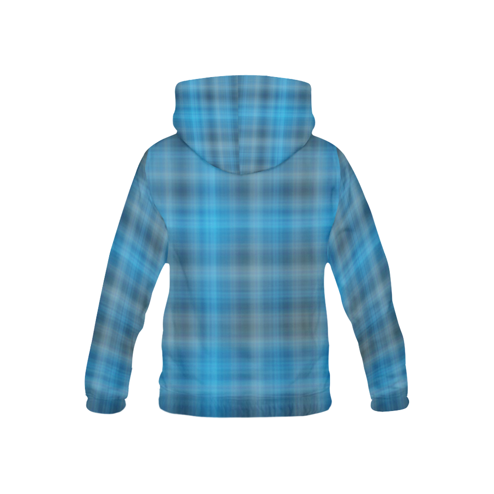 countryblueplaid All Over Print Hoodie for Kid (USA Size) (Model H13)