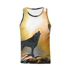 Lonely wolf in the night All Over Print Tank Top for Men (Model T43)