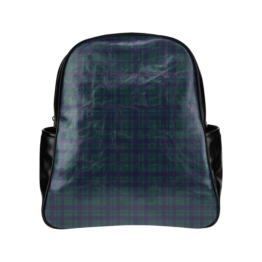 Green Plaid Rock Style Multi-Pockets Backpack (Model 1636)