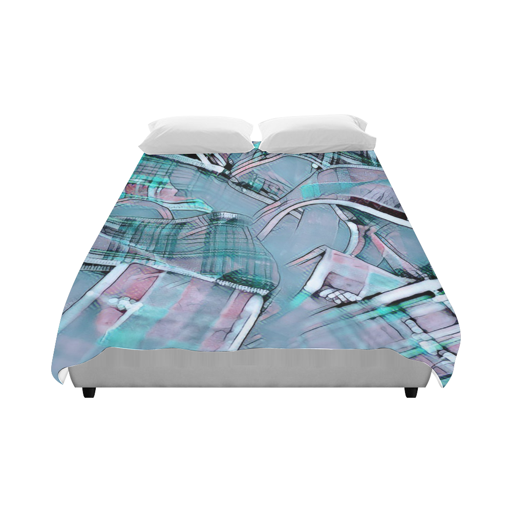 another modern moment, aqua by FeelGood Duvet Cover 86"x70" ( All-over-print)