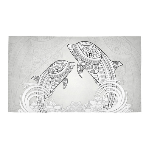 Funny dolphin, mandala design Bath Rug 16''x 28''