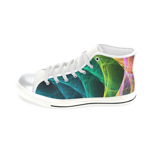 aura waves High Top Canvas Shoes for Kid (Model 017)