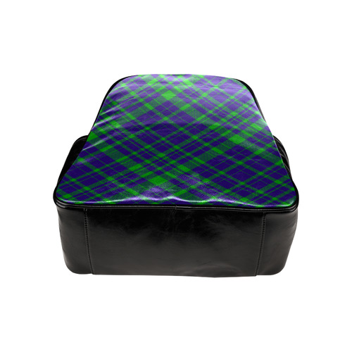 Diagonal Green & Purple Plaid Modern Style Multi-Pockets Backpack (Model 1636)