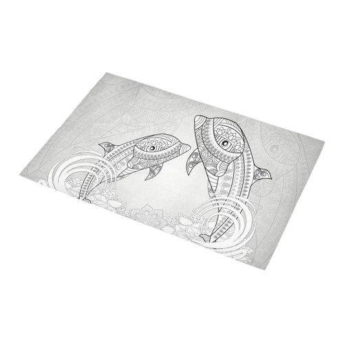 Funny dolphin, mandala design Bath Rug 16''x 28''