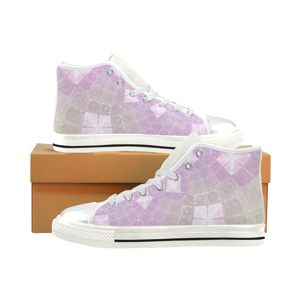 Tiled Future High Top Canvas Shoes for Kid (Model 017)