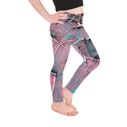 another modern moment, pink by FeelGood Kid's Ankle Length Leggings (Model L06)