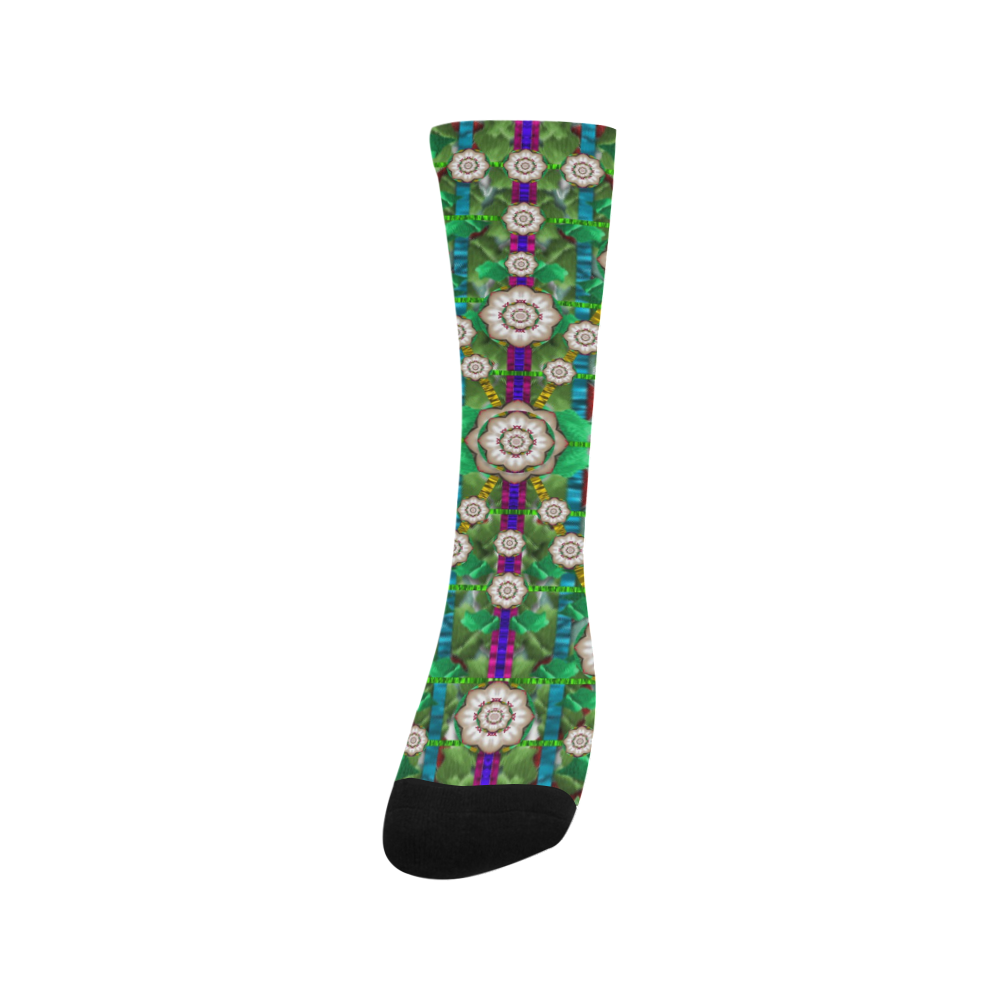 pearl flowers in the glowing forest Trouser Socks