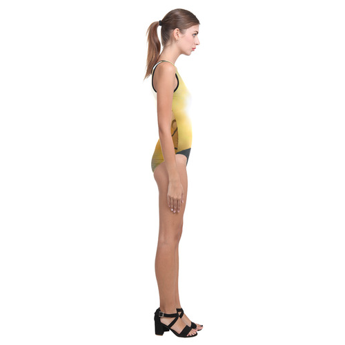 Lonely wolf in the night Vest One Piece Swimsuit (Model S04)
