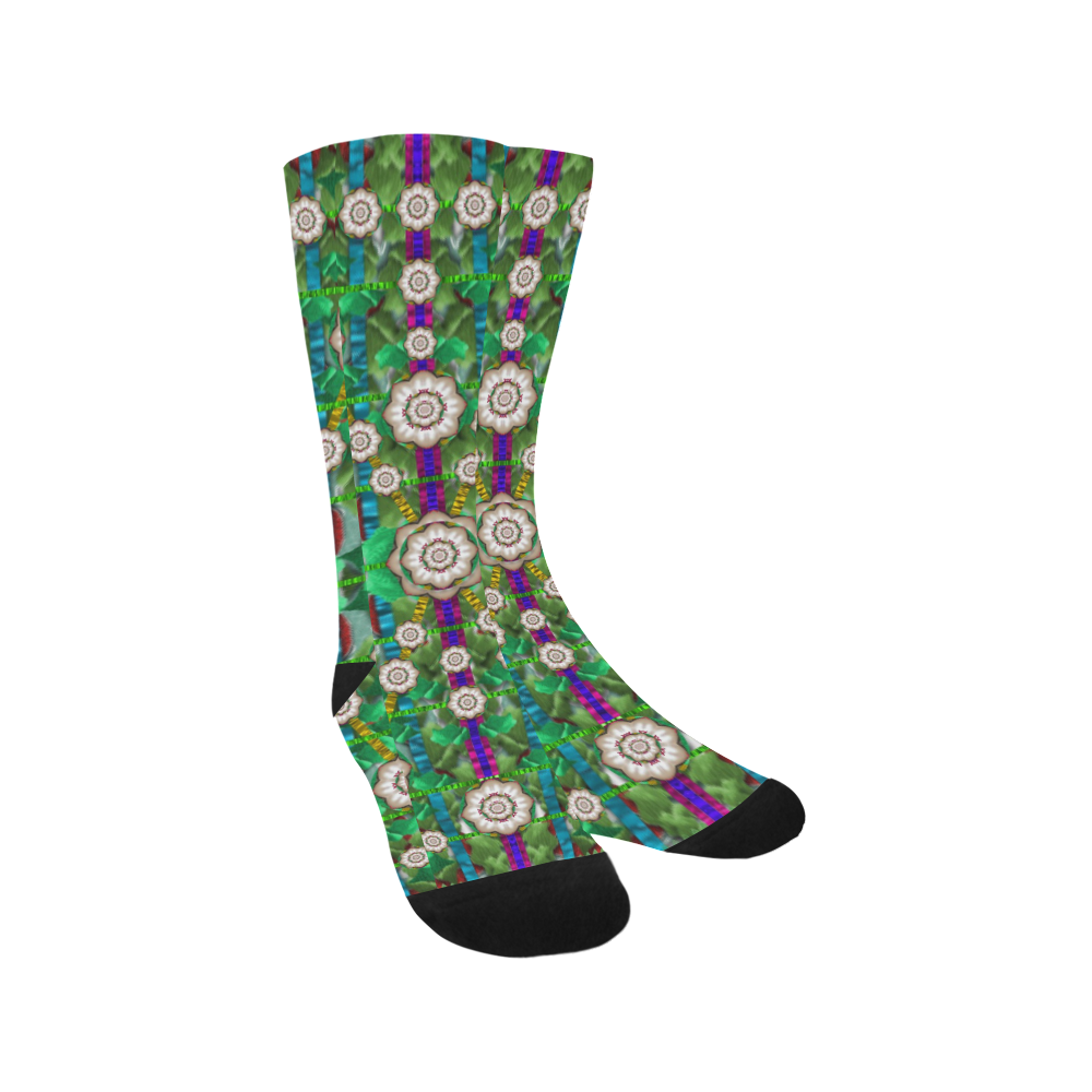 pearl flowers in the glowing forest Trouser Socks