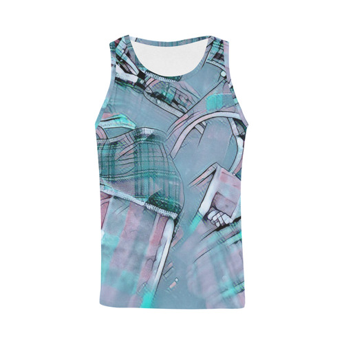 another modern moment, aqua by FeelGood All Over Print Tank Top for Men (Model T43)