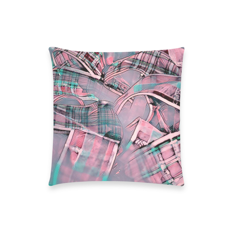 another modern moment, pink by FeelGood Custom  Pillow Case 18"x18" (one side) No Zipper