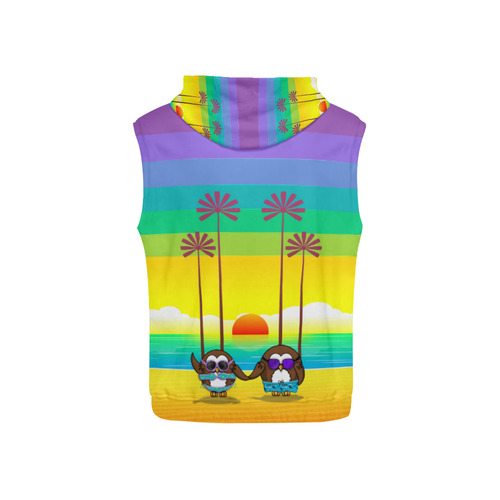 owls are back to vacations! All Over Print Sleeveless Hoodie for Kid (Model H15)
