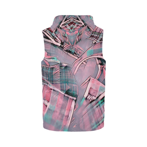 another modern moment, pink by FeelGood All Over Print Sleeveless Zip Up Hoodie for Men (Model H16)