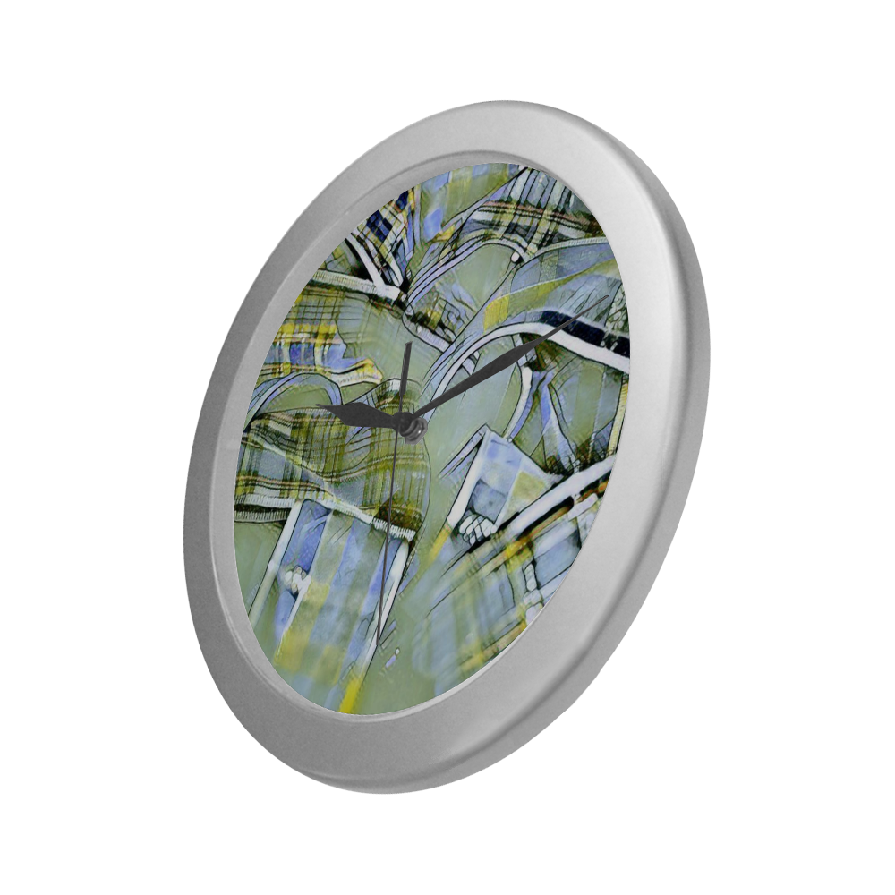 another modern moment, yellow by FeelGood Silver Color Wall Clock